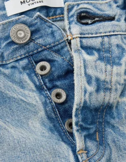 Straight-Leg Jeans mit Destroyed Details