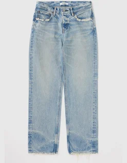 Straight-Leg Jeans mit Destroyed Details