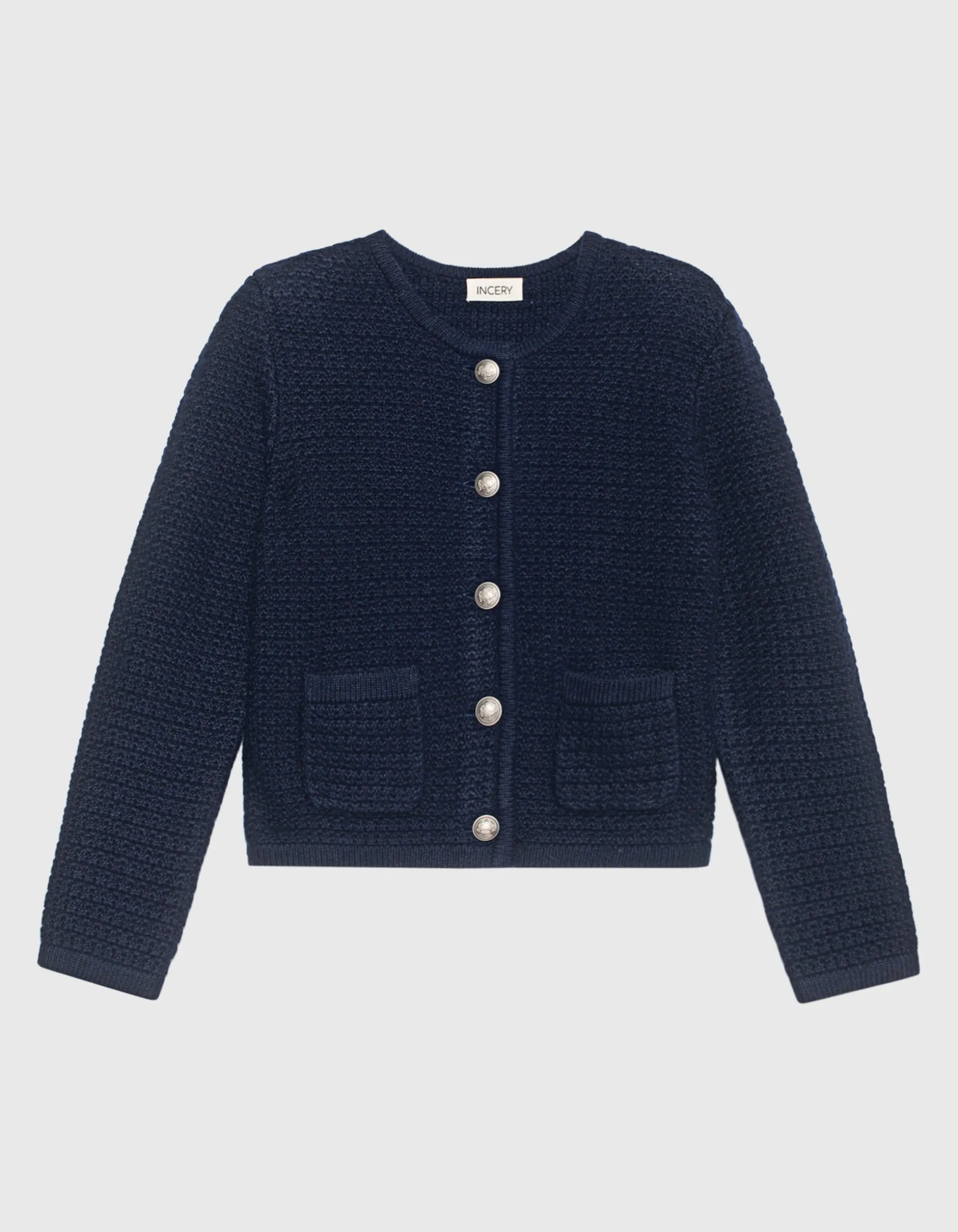 Strick Cardigan mit verzierten Knöpfen