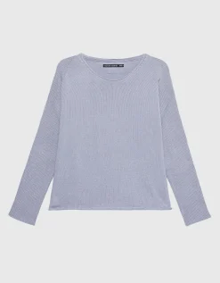 Strickpullover mit aufgerolltem Saum