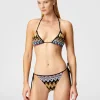 Triangel-Bikini aus Lamé-Viskose-Spitze