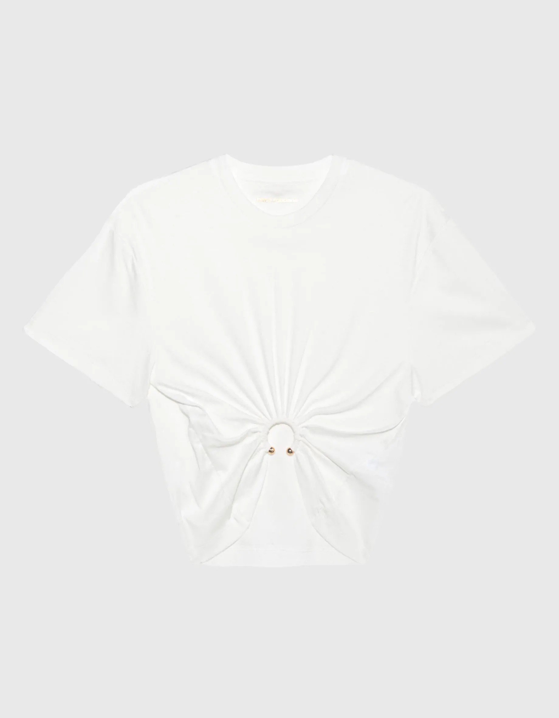 T-Shirt mit goldfarbenem Ring Detail
