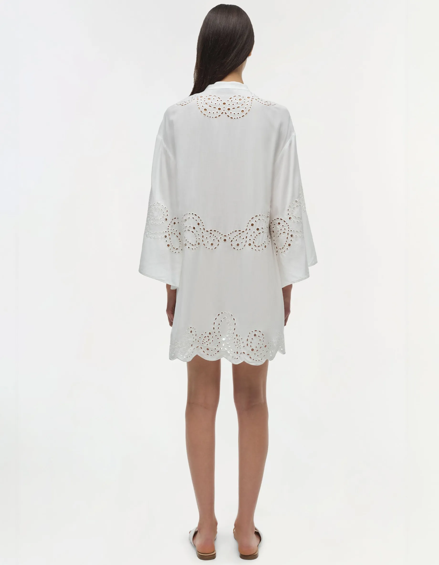 Tunika-Kleid mit Lochstickereien