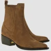 Veloursleder Cowboy-Stiefelette