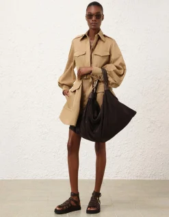 Veloursleder Hobo-Tasche Trampoline