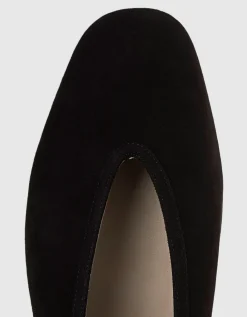 Veloursleder-Ballerinas mit Doppelschließe