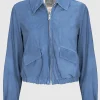 Veloursleder-Jacke mit Zipper