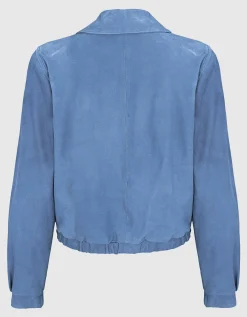 Veloursleder-Jacke mit Zipper