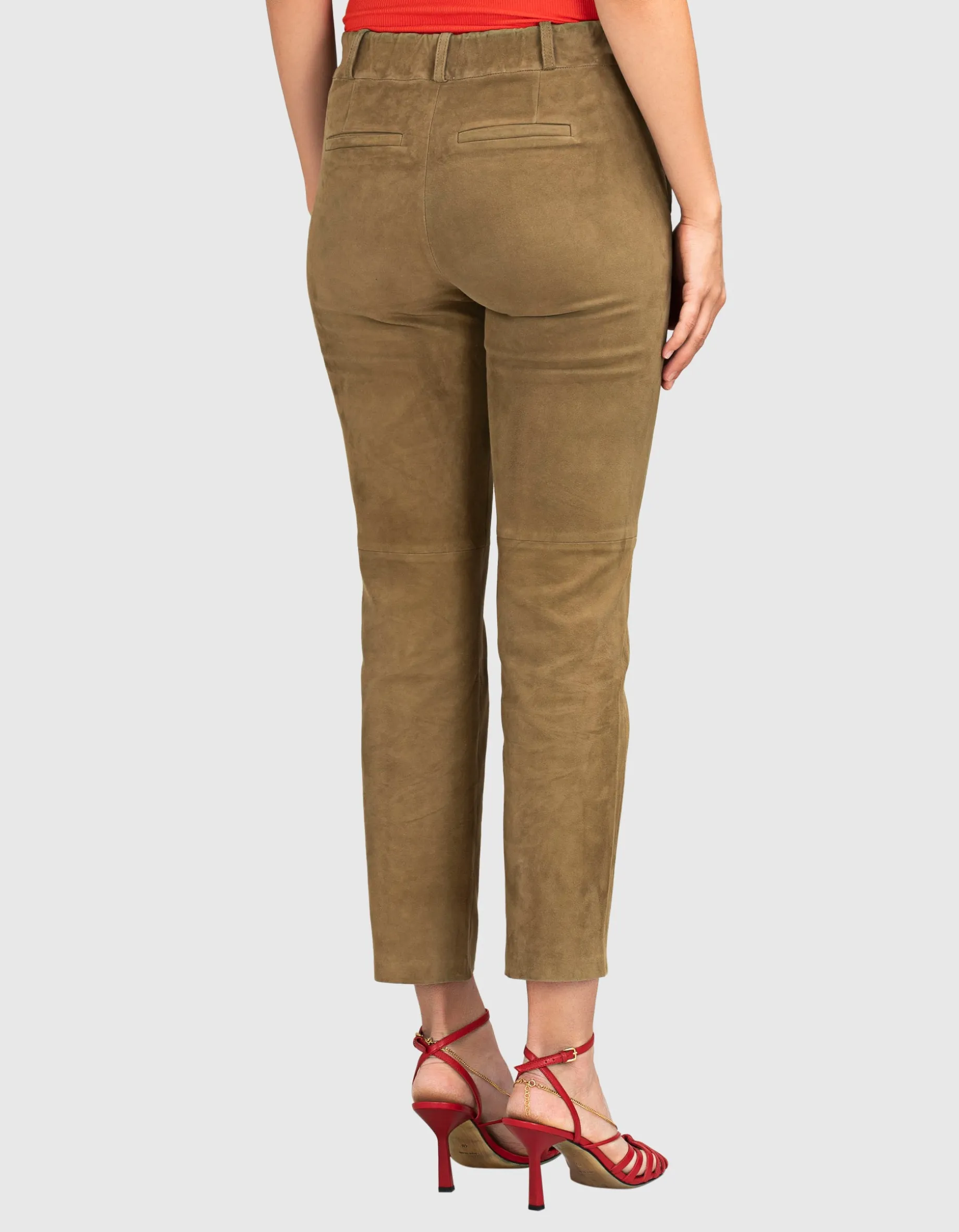 Veloursleder-Straight-Leg Hose Jen
