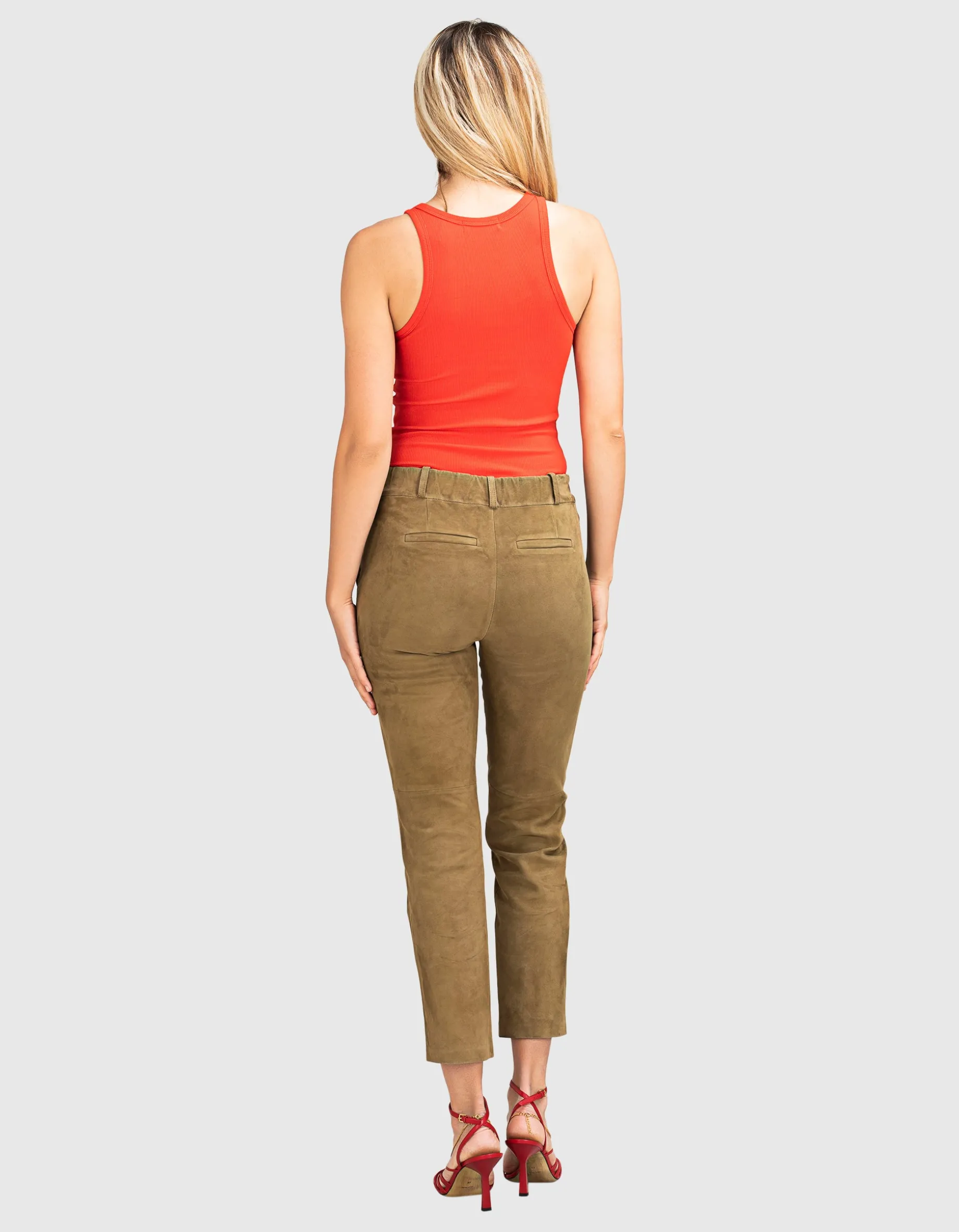 Veloursleder-Straight-Leg Hose Jen