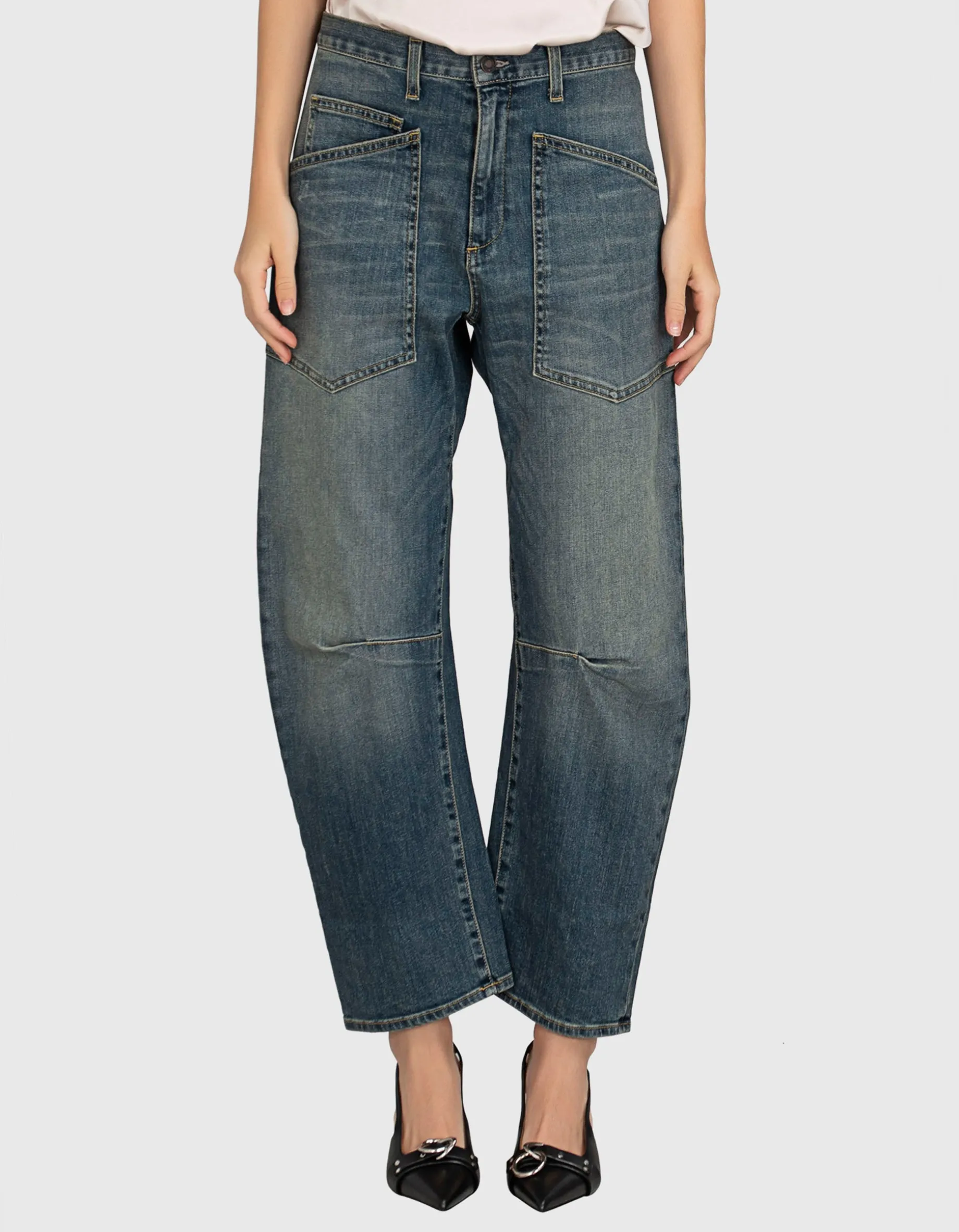 Washed-Out Barrel-Jeans Shon