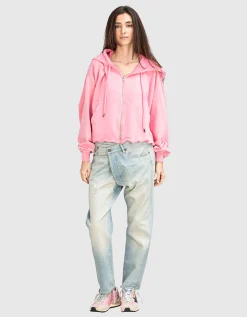 Washed-Out Crossover Jeans