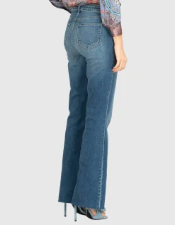 Washed-Out Flared-Leg Jeans