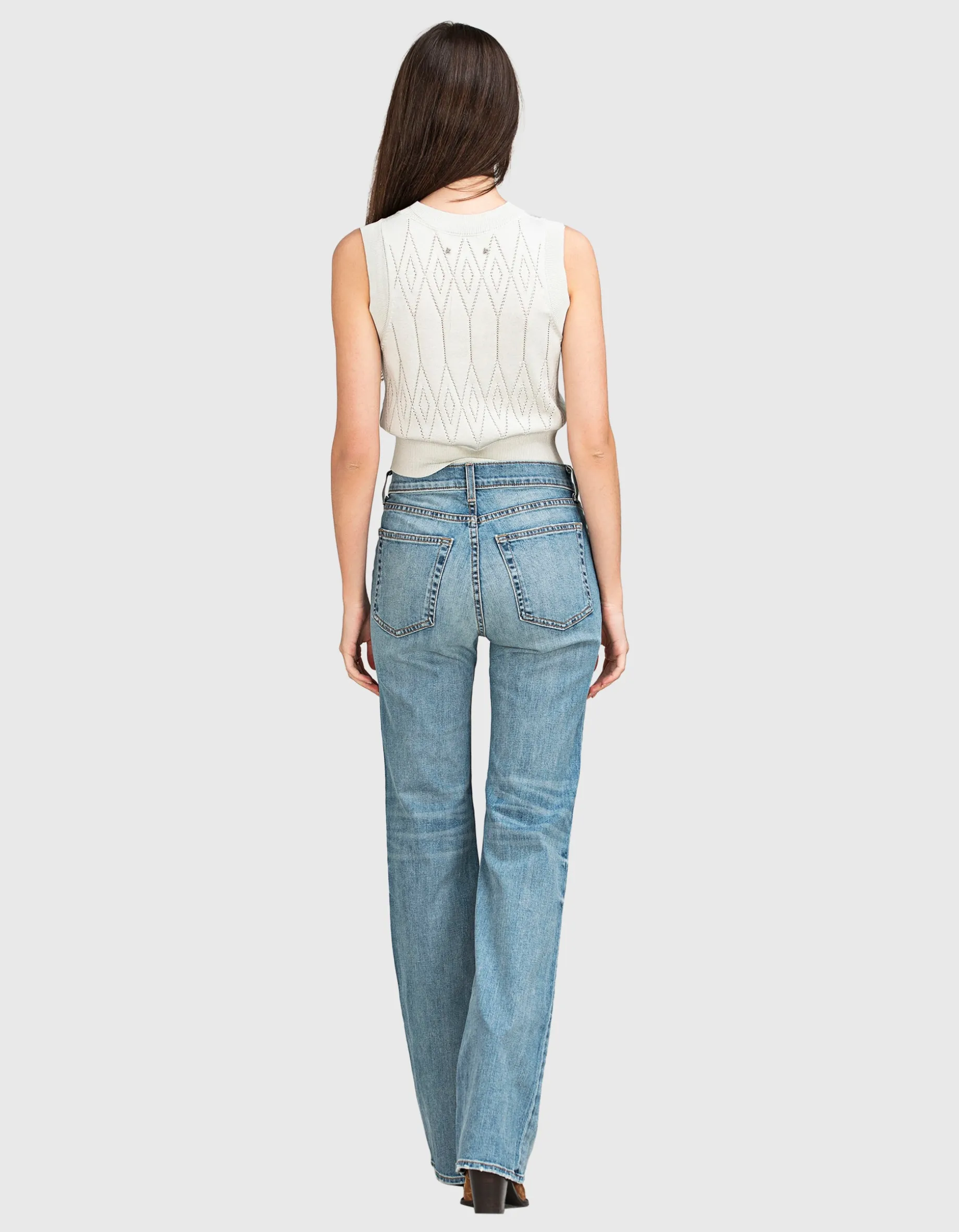 Washed-Out Flare-Leg Jeans Celia