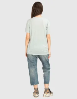 Washed-Out Jeans mit asymmetrischem Bund