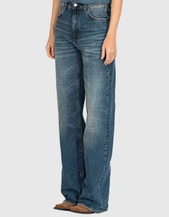 Washed-Out Wide-Leg Jeans