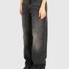 Washed-Out Wide-Leg Jeans