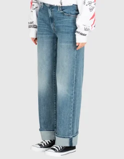 Washed-Out Wide-Leg Jeans