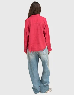Washed-Out Wide-Leg Jeans