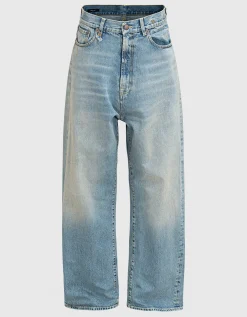 Washed-Out Wide-Leg Jeans