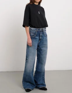 Washed-Out Wide-Leg Jeans Debby