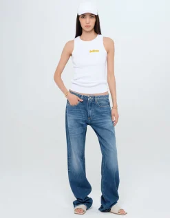 Washed-Out Wide-Leg Jeans Iris