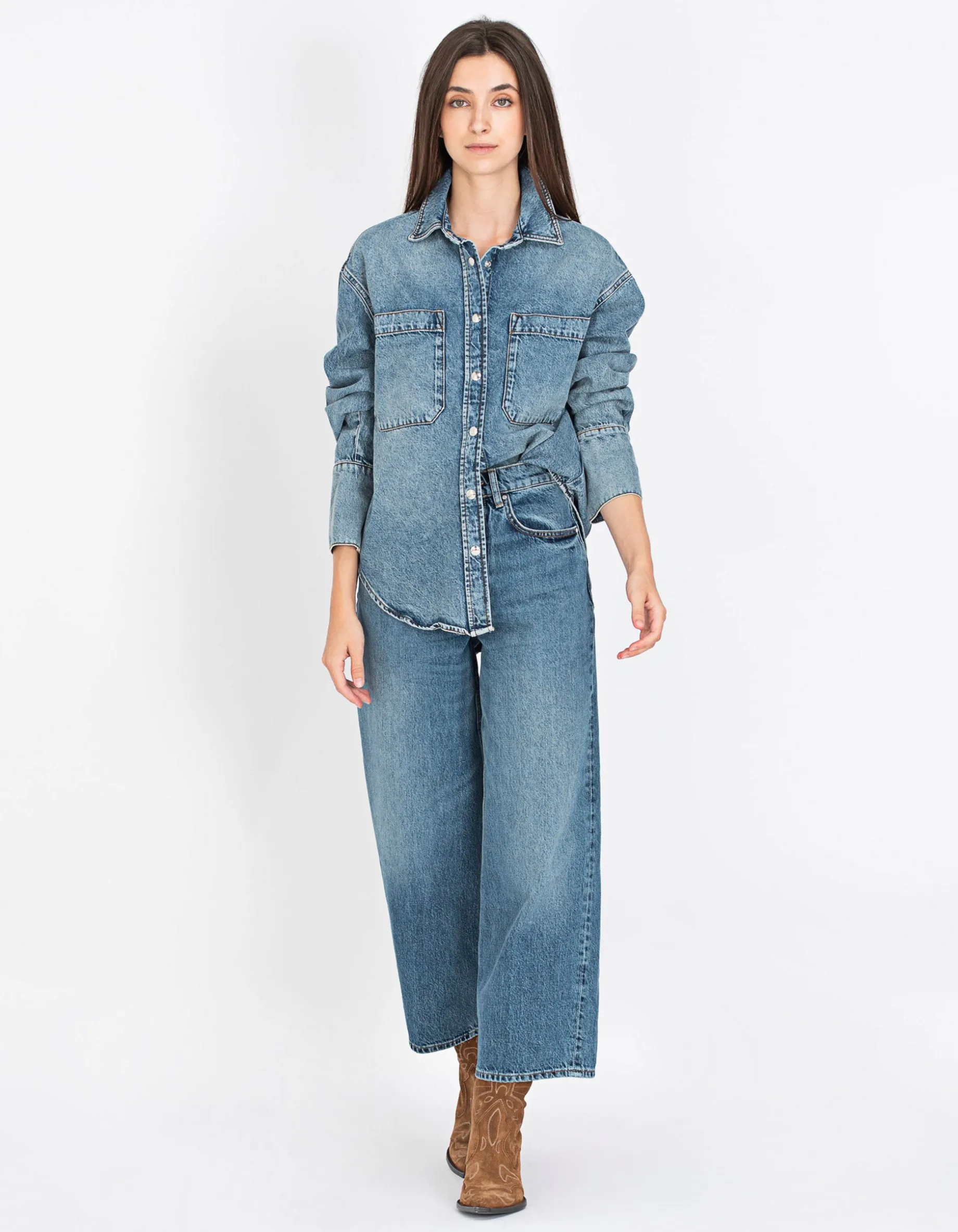 Washed-Out Wide-Leg Jeans Rick