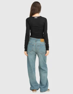 Washed-Out Wide-Leg Jeans Winona
