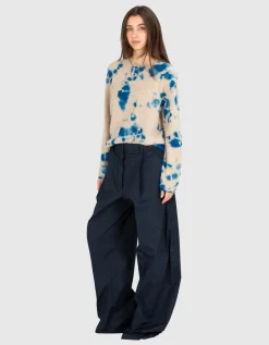 Wide-Leg Bundfalten-Chino