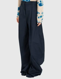 Wide-Leg Bundfalten-Chino