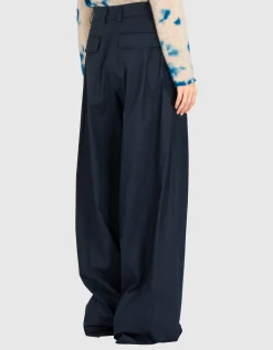 Wide-Leg Bundfalten-Chino