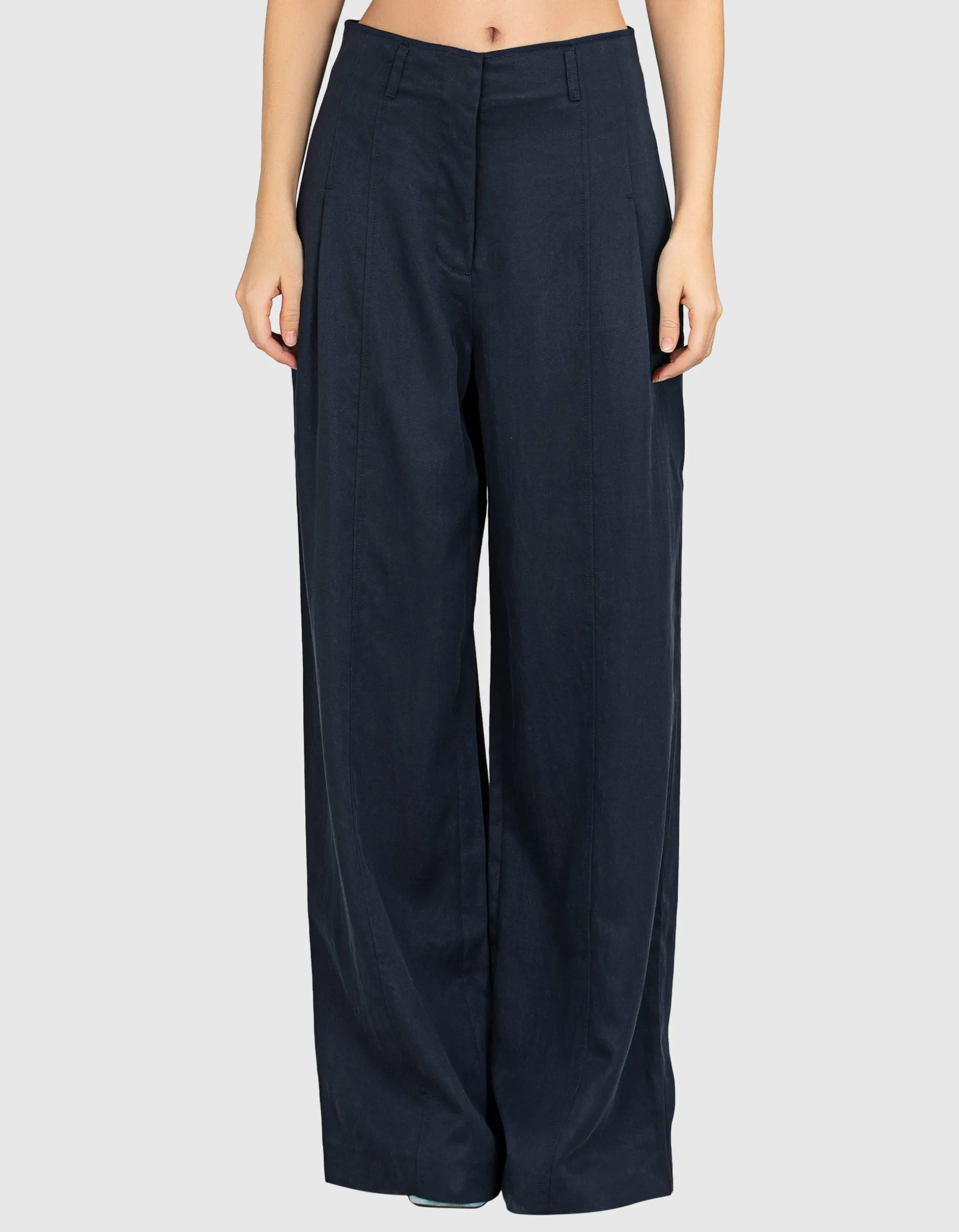 Wide-Leg Bundfalten-Hose