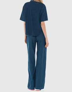 Wide-Leg Denim-Chino
