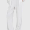 Wide-Leg Frottee Hose
