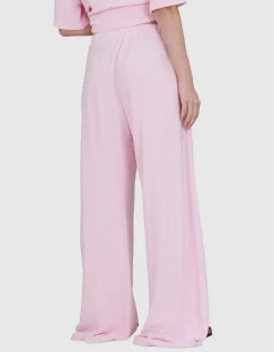 Wide-Leg Frottee Hose