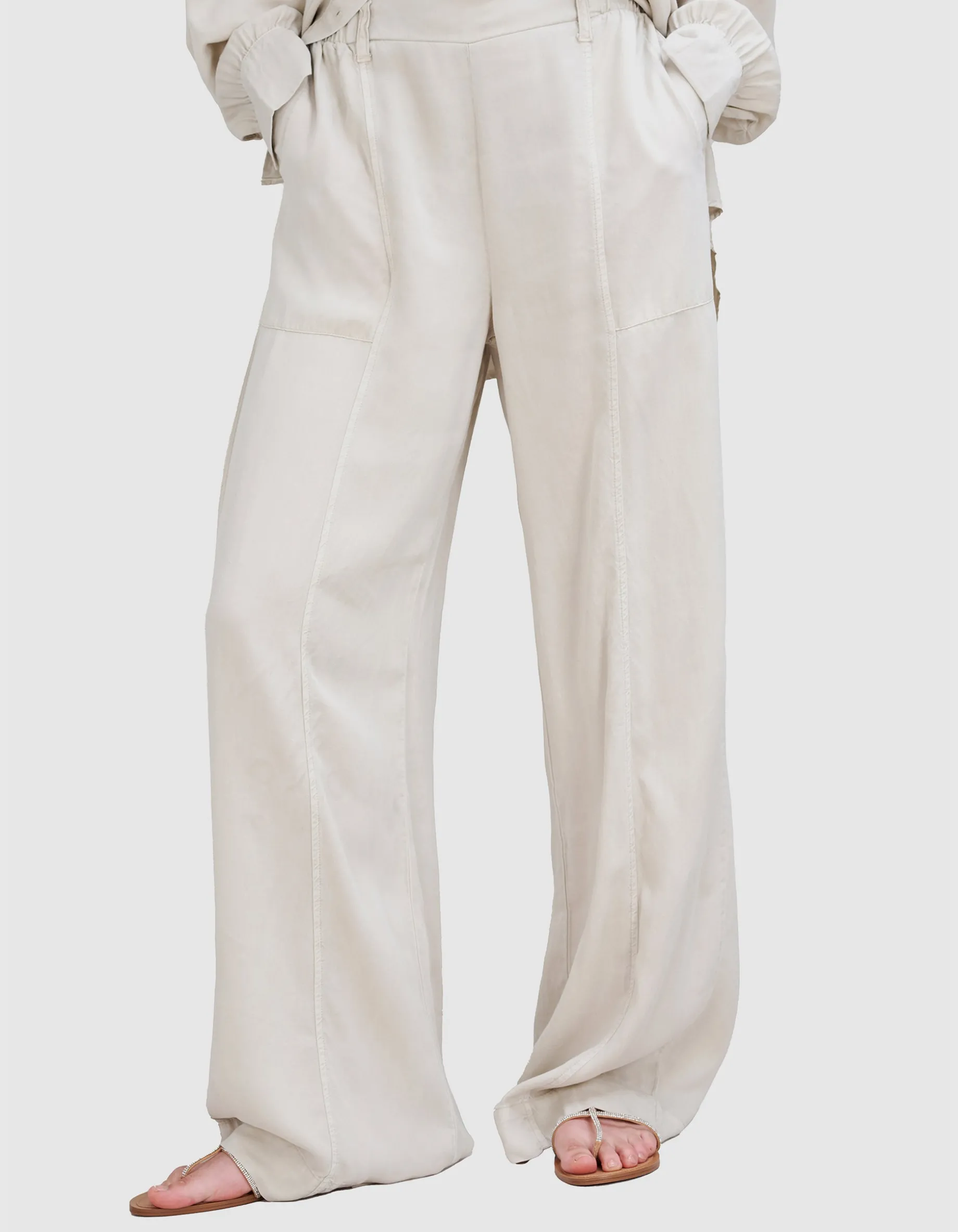 Wide-Leg Hose mit elastischem Bund