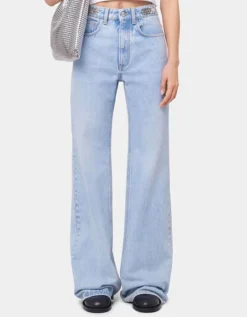 Wide-Leg Jeans mit Metall-Details