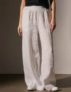 Wide-Leg Leinen Hose