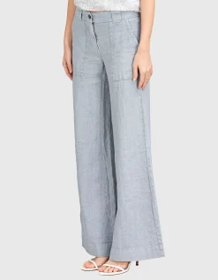 Wide-Leg Leinen Hose