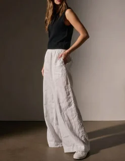 Wide-Leg Leinen Hose