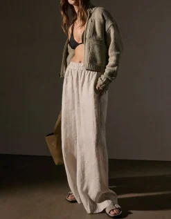 Wide-Leg Leinen Hose