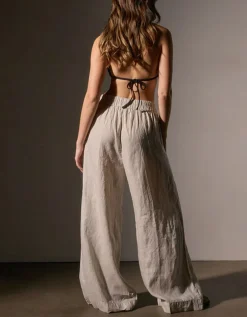 Wide-Leg Leinen Hose