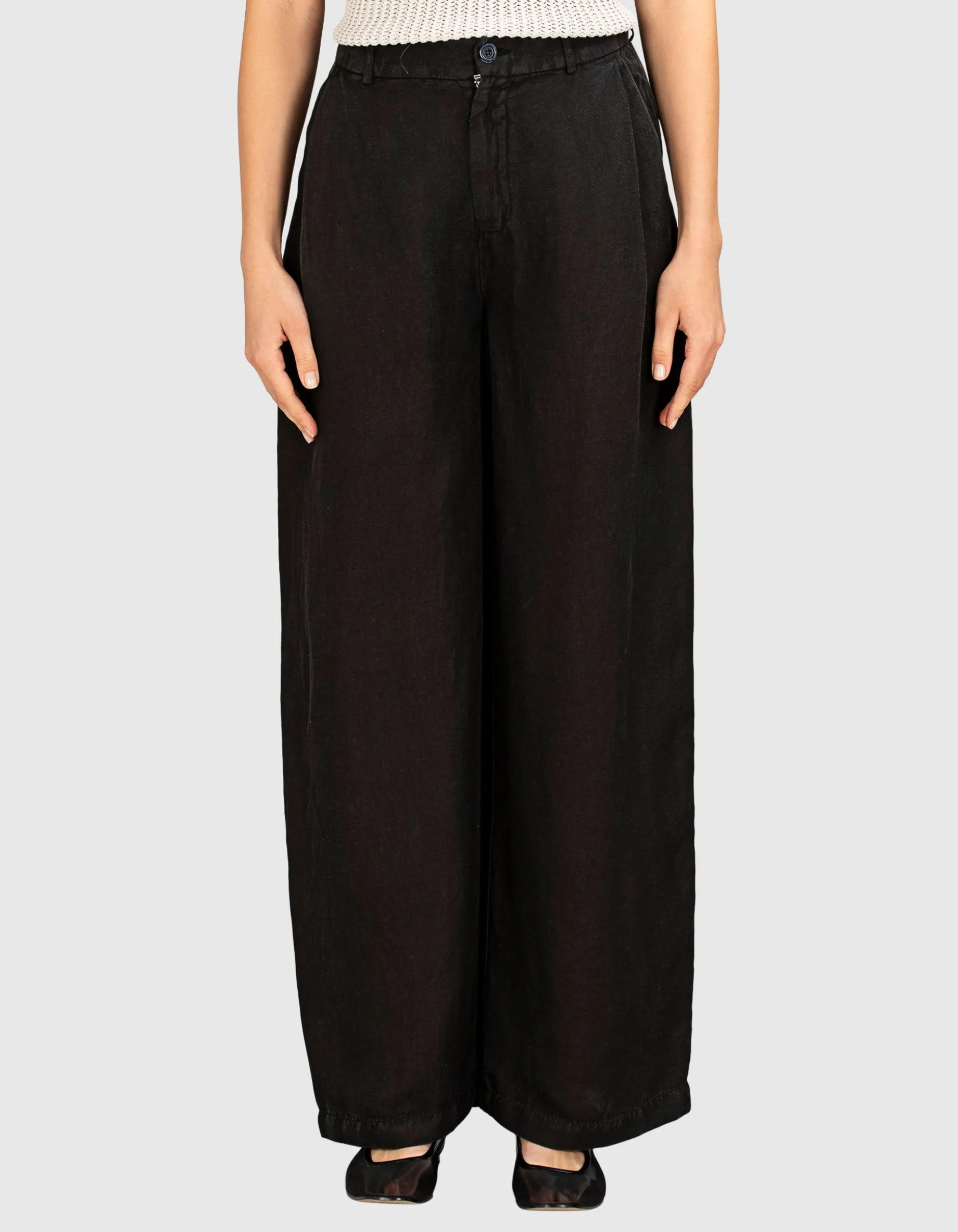 Wide-Leg Leinen-Mix Hose