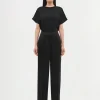 Wide-Leg Satin-Hose