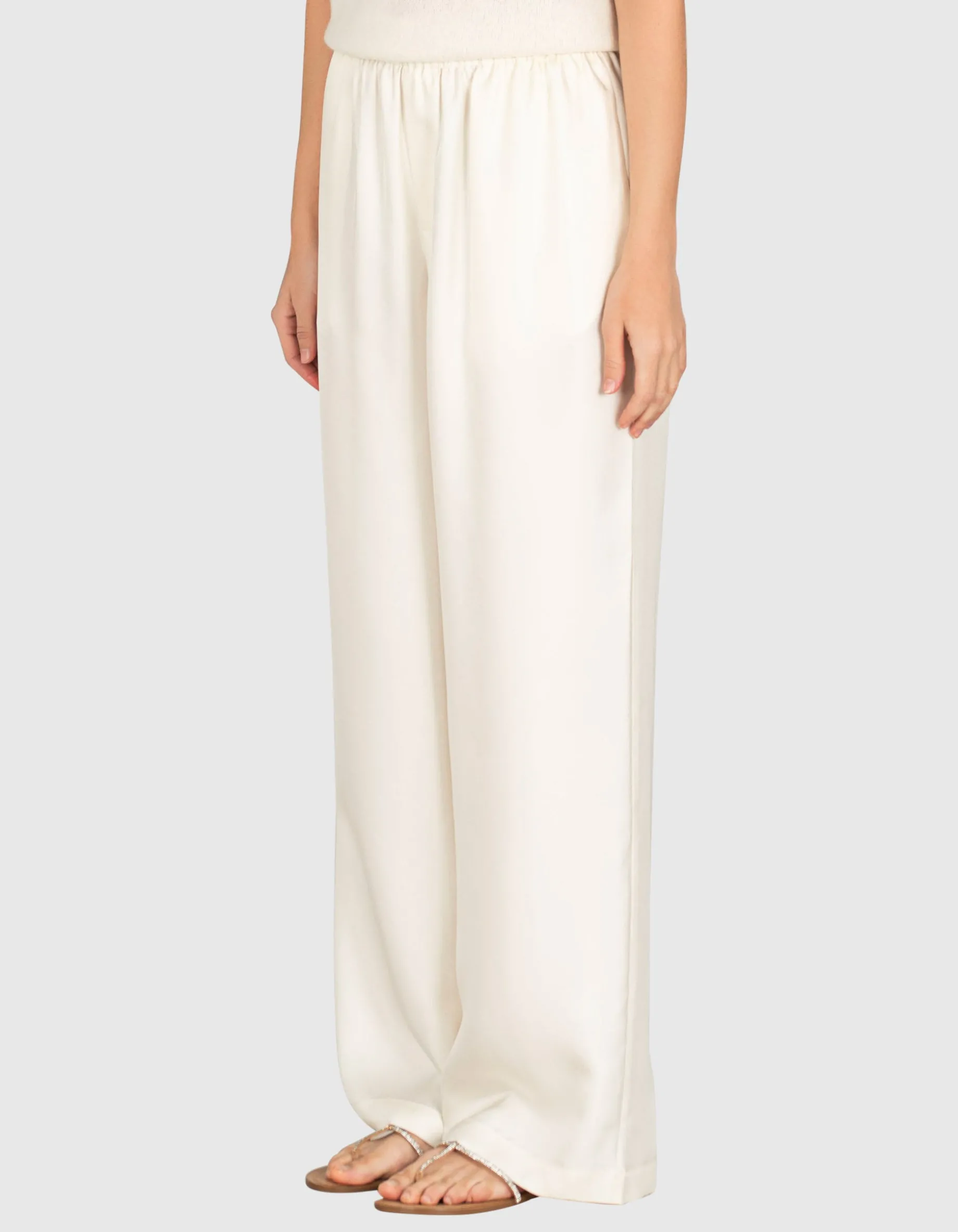 Wide-Leg Seiden-Hose