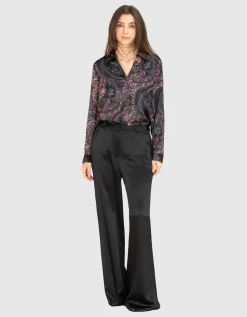 Wide-Leg Seiden-Hose