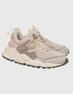 Wildleder-Sneaker mit Teddy-Fell