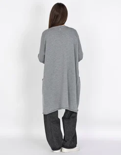 Woll-Cardigan mit aufgerolltem Saum