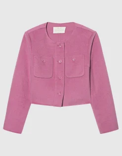 Woll-Kaschmir-Mix Blazer-Jacke mit Brusttaschen