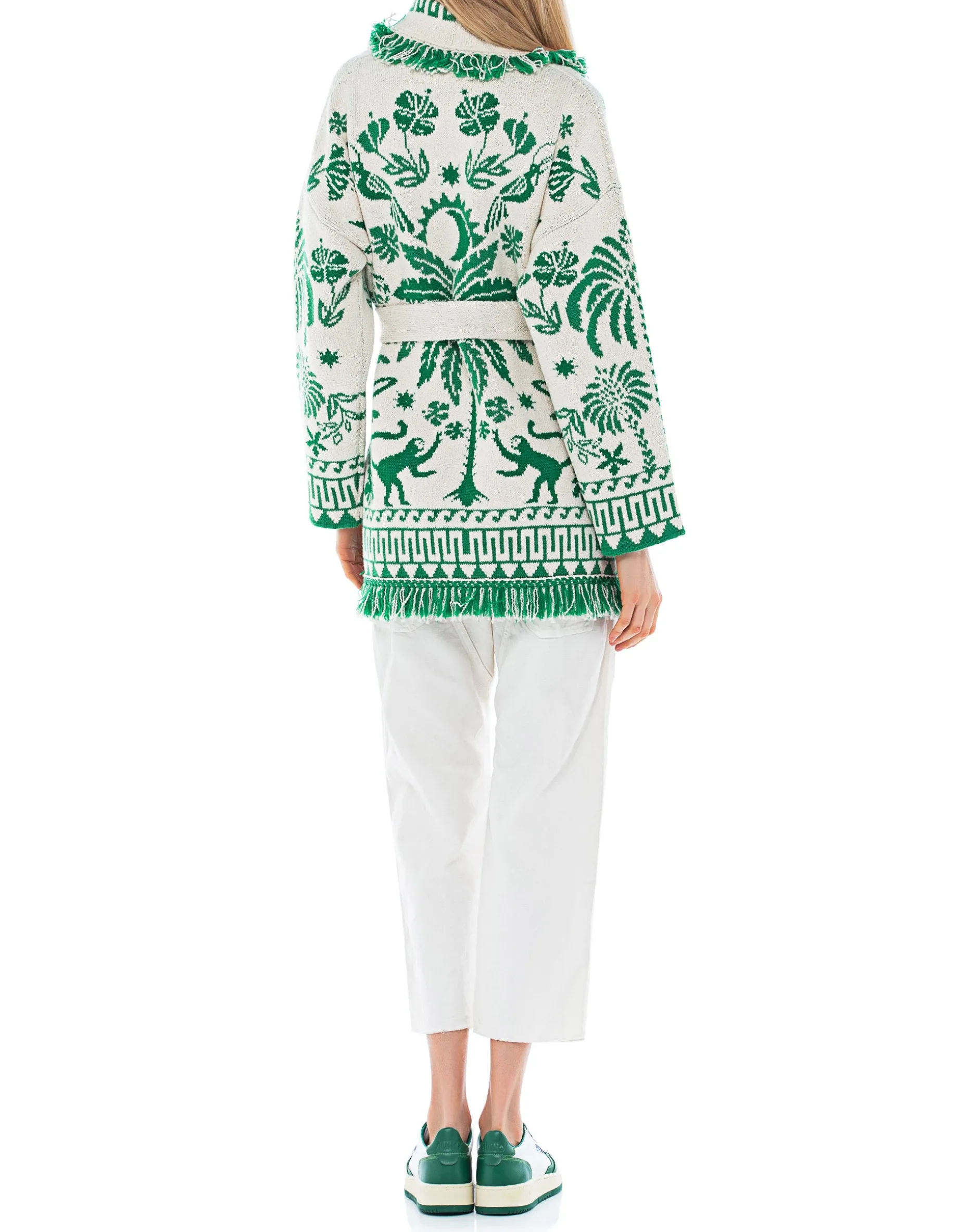 Woll-Mix Cardigan mit Bindegürtel